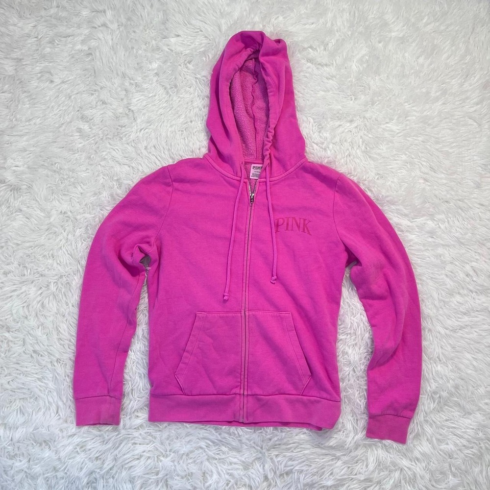 2010s vs pink hot pink zip up hoodie medium